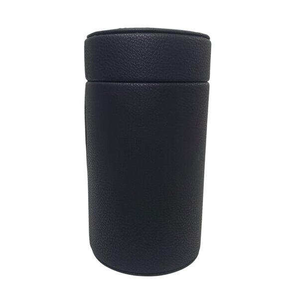 Scotte Humidor Black Leather Cedar Lined Glow Hygrometer Velvet Pouch - Picture 9 of 11